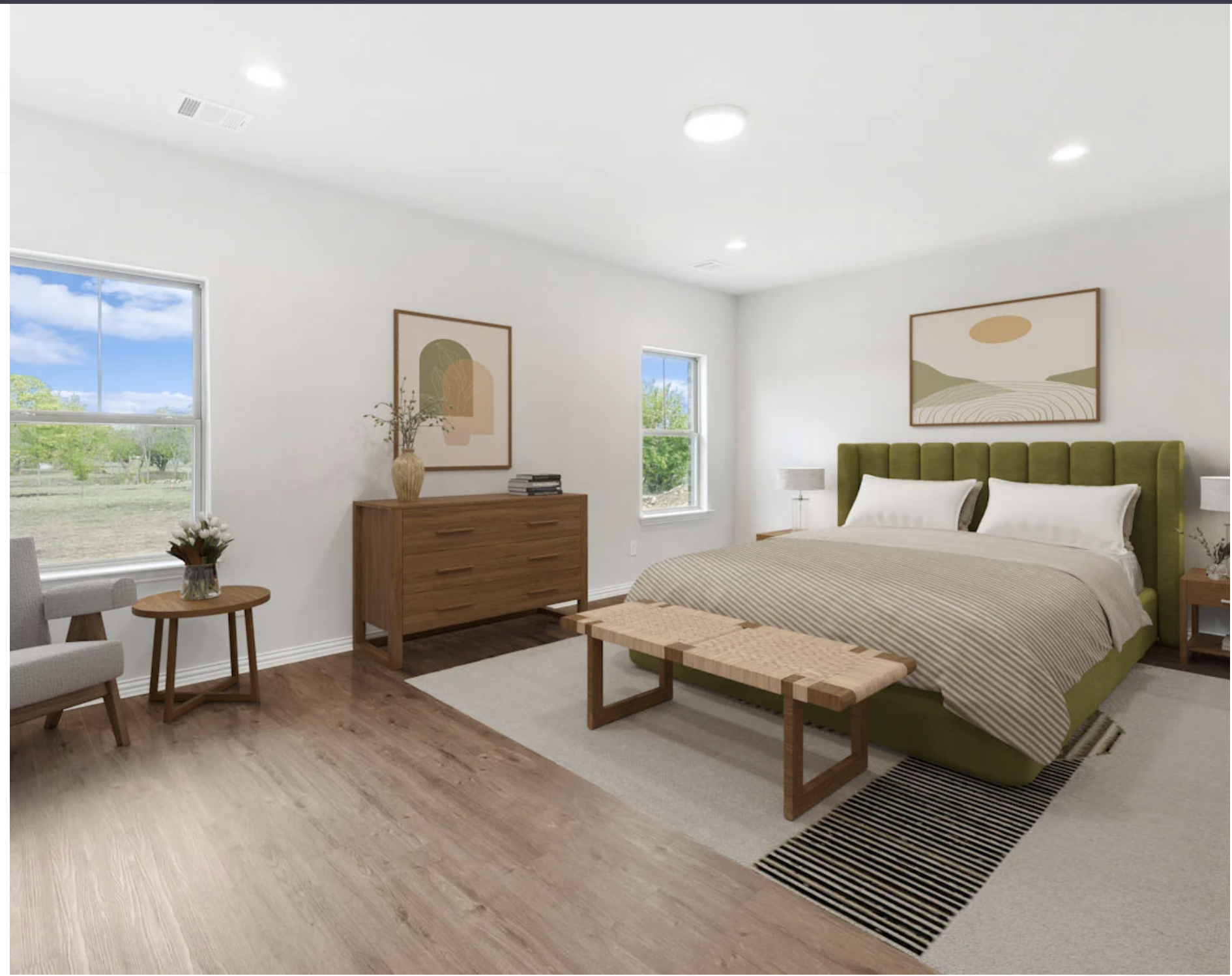 Master bedroom with modern design